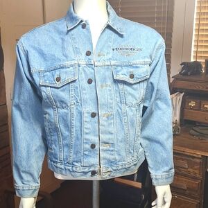 Hussong's Cantina Vintage Blue Denim Jacket Size Large